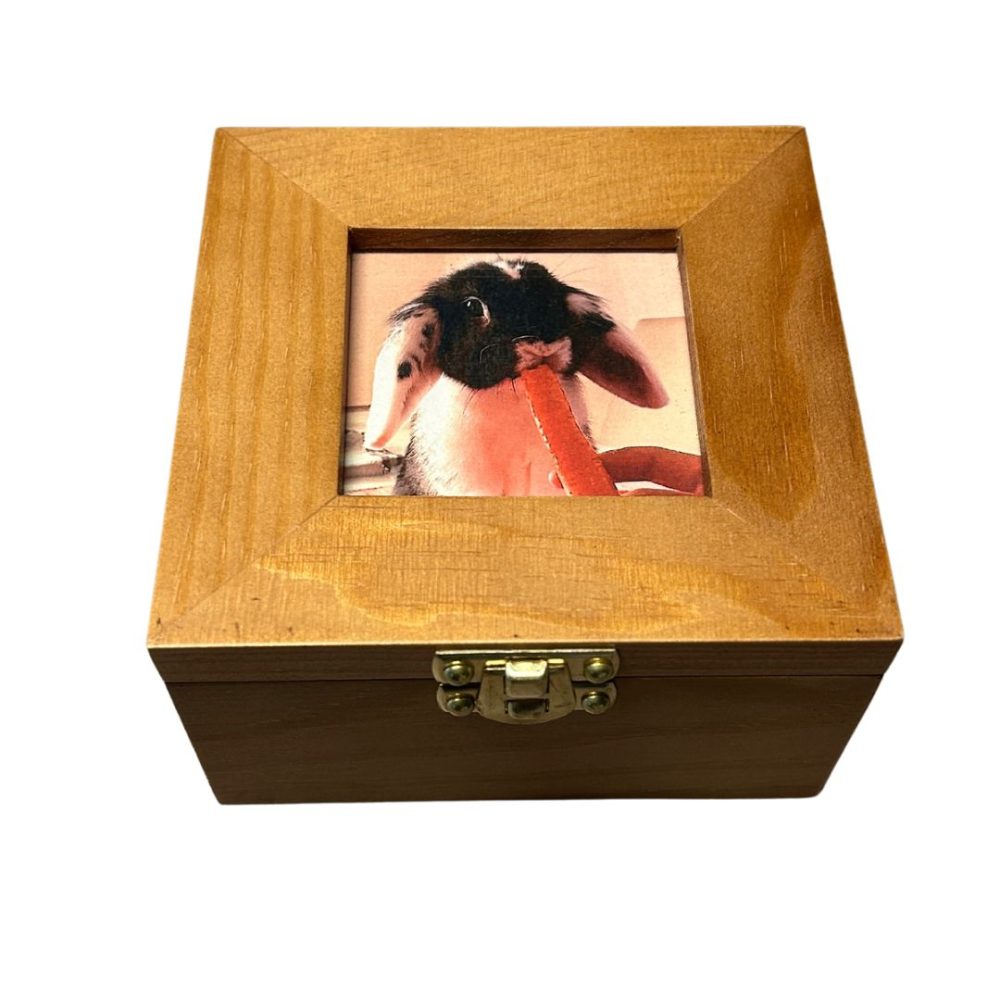 Cofanetto di legno per adulti cremazione urna per ceneri con cuori screpolati (targa commemorativa/sì, cuori